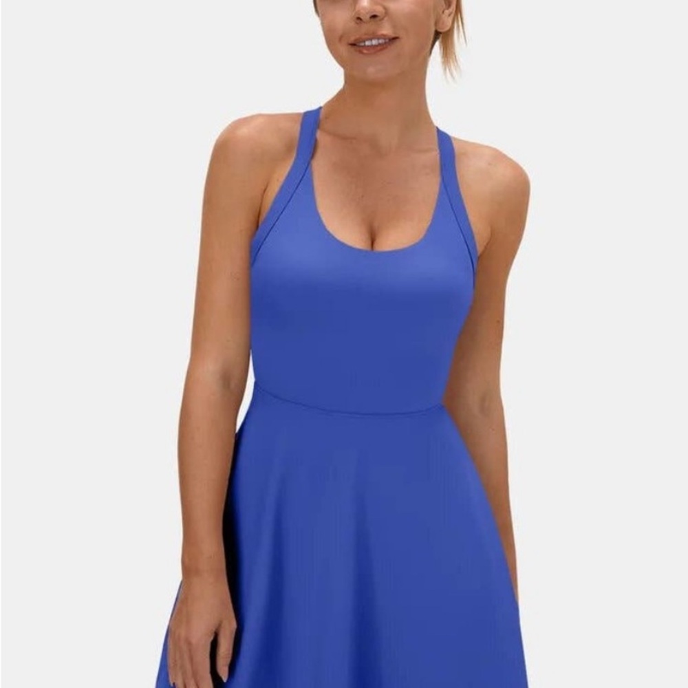 New Halara Twisted Mini Dance Dress Aster Blue